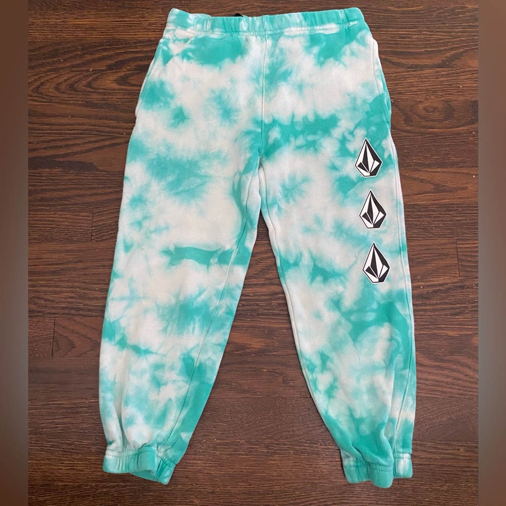 Volcom boy green tie dye sweatpants size 7/XL